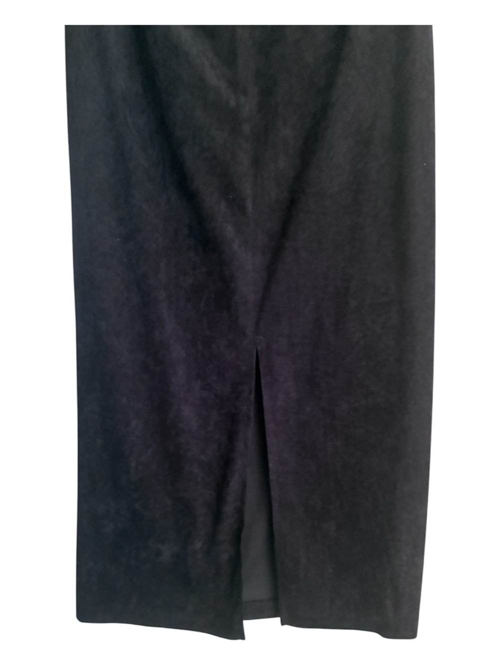 Vintage 90s Y2K Mall Goth Grunge Black Velour Style Minimalist Maxi Skirt Sz 11 - Picture 3 of 6